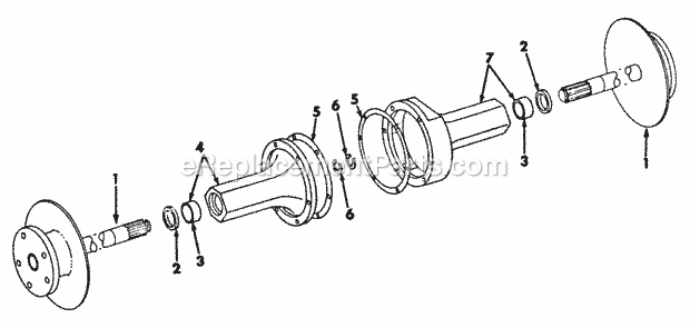 Rear Axle Diagram and Parts List for 169 2050048U Cub Cadet Lawn Tractor
